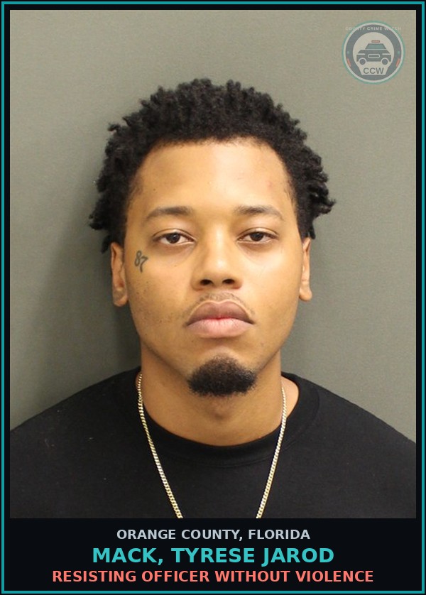 Booking mugshot of MACK, TYRESE JAROD in Orange County