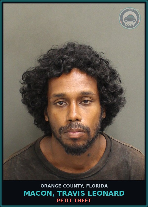 Booking mugshot of MACON, TRAVIS LEONARD in Orange County
