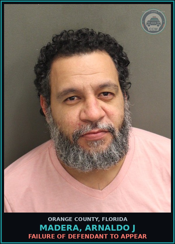 Booking mugshot of MADERA, ARNALDO J in Orange County