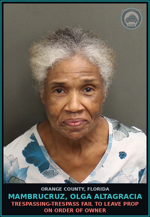 Booking mugshot of MAMBRUCRUZ, OLGA ALTAGRACIA in Orange County