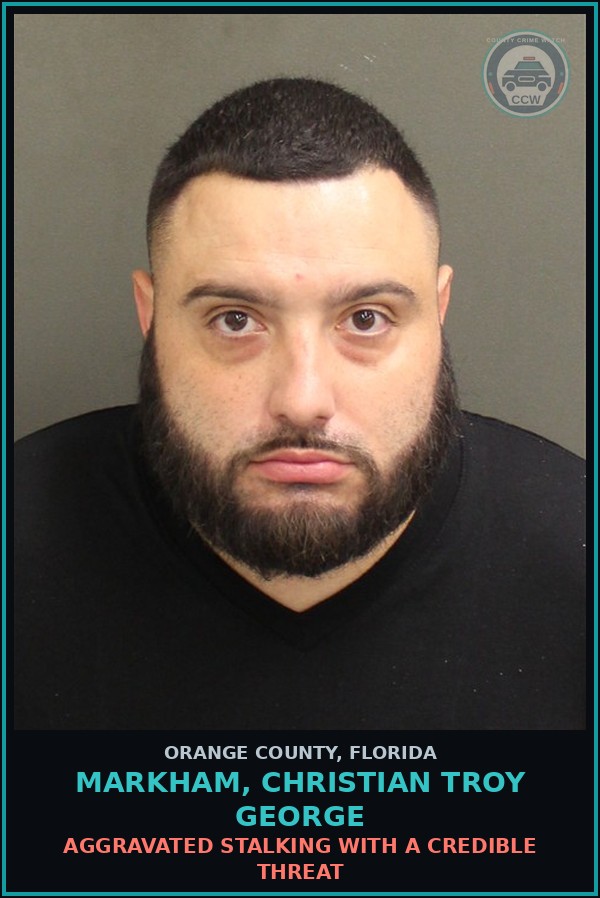 Booking mugshot of MARKHAM, CHRISTIAN TROY GEORGE in Orange County