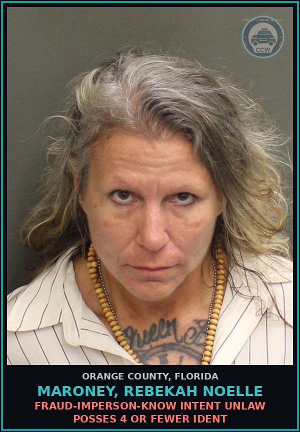 Booking mugshot of MARONEY, REBEKAH NOELLE in Orange County
