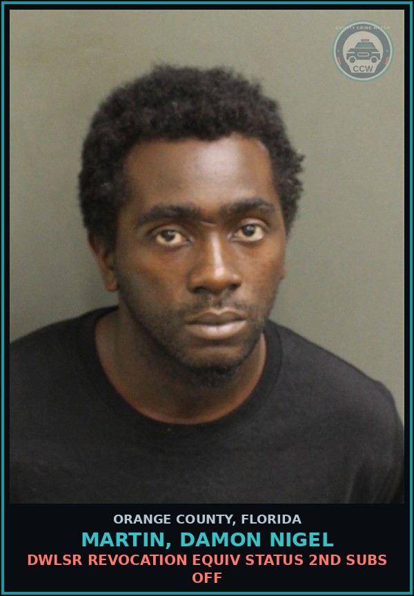 Booking mugshot of MARTIN, DAMON NIGEL in Orange County