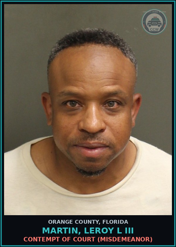 Booking mugshot of MARTIN, LEROY L III in Orange County