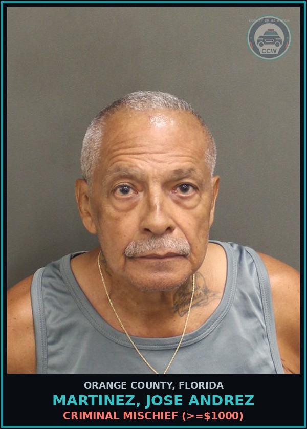 Booking mugshot of MARTINEZ, JOSE ANDREZ in Orange County