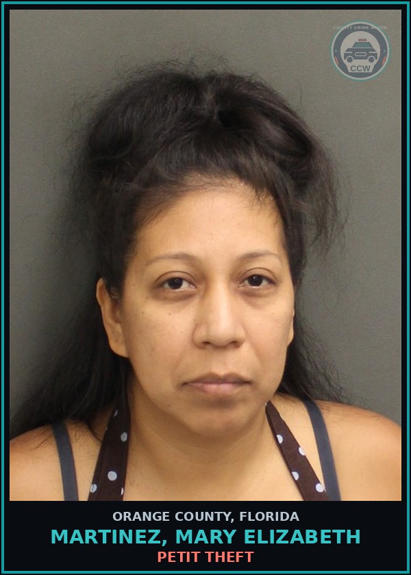 Booking mugshot of MARTINEZ, MARY ELIZABETH in Orange County