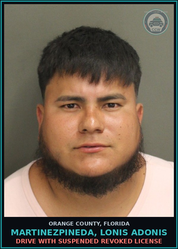 Booking mugshot of MARTINEZPINEDA, LONIS ADONIS in Orange County