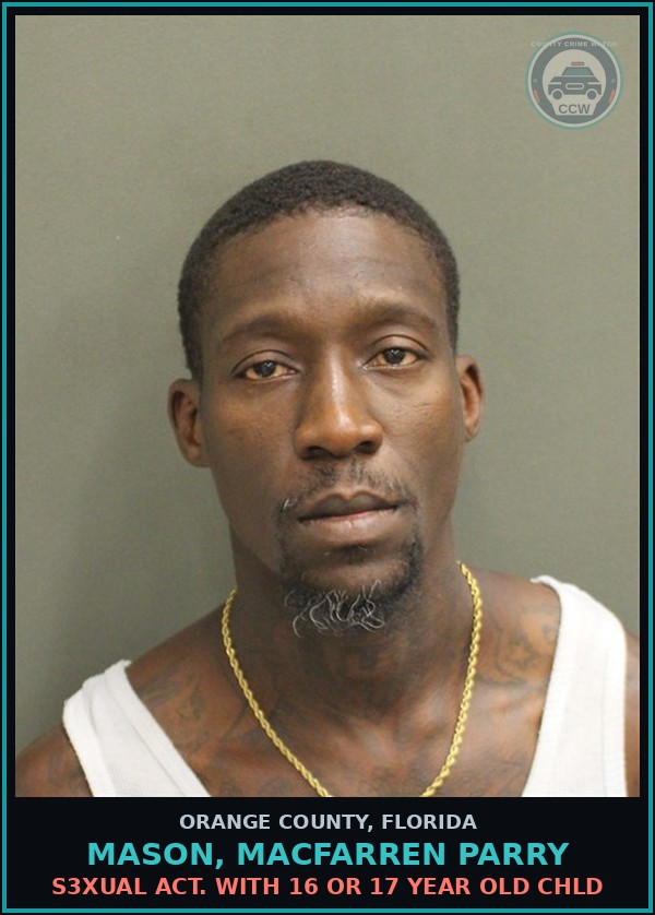 Booking mugshot of MASON, MACFARREN PARRY in Orange County