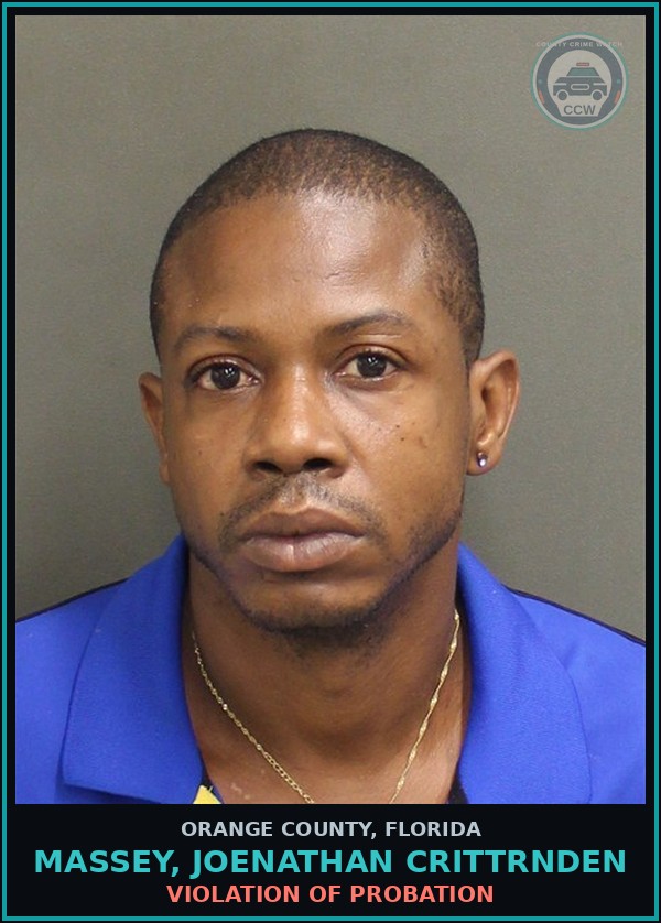 Booking mugshot of MASSEY, JOENATHAN CRITTRNDEN in Orange County