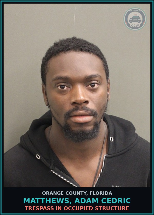 Booking mugshot of MATTHEWS, ADAM CEDRIC in Orange County