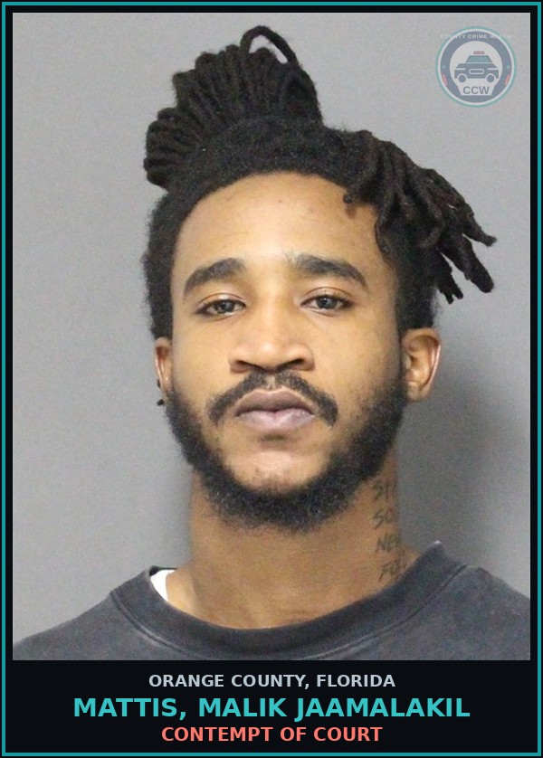 Booking mugshot of MATTIS, MALIK JAAMALAKIL in Orange County