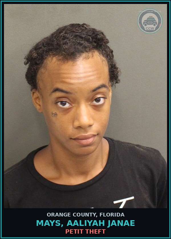 Booking mugshot of MAYS, AALIYAH JANAE in Orange County