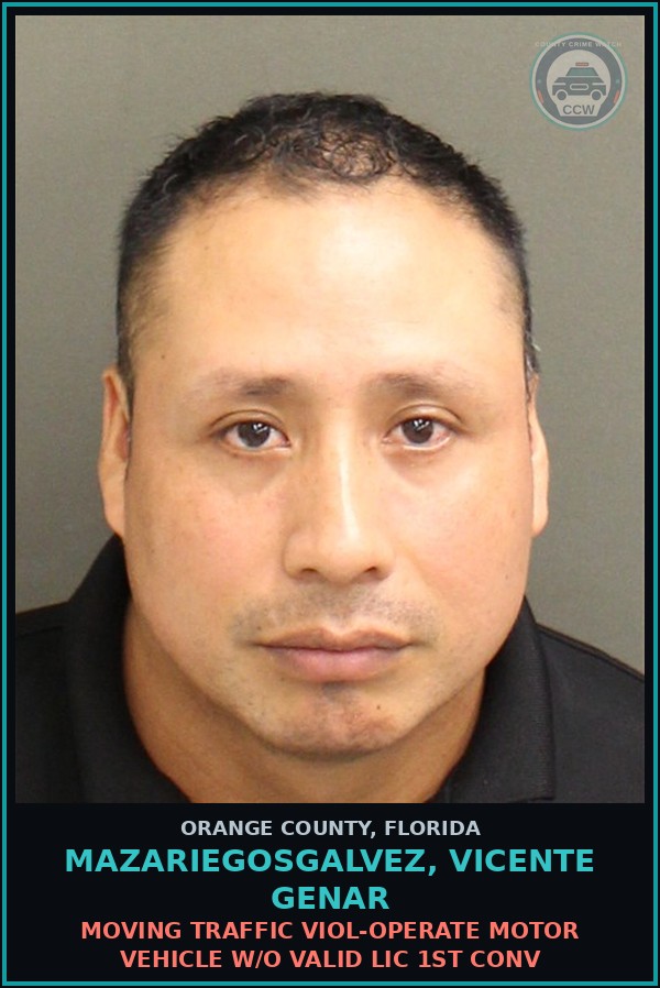 Booking mugshot of MAZARIEGOSGALVEZ, VICENTE GENAR in Orange County