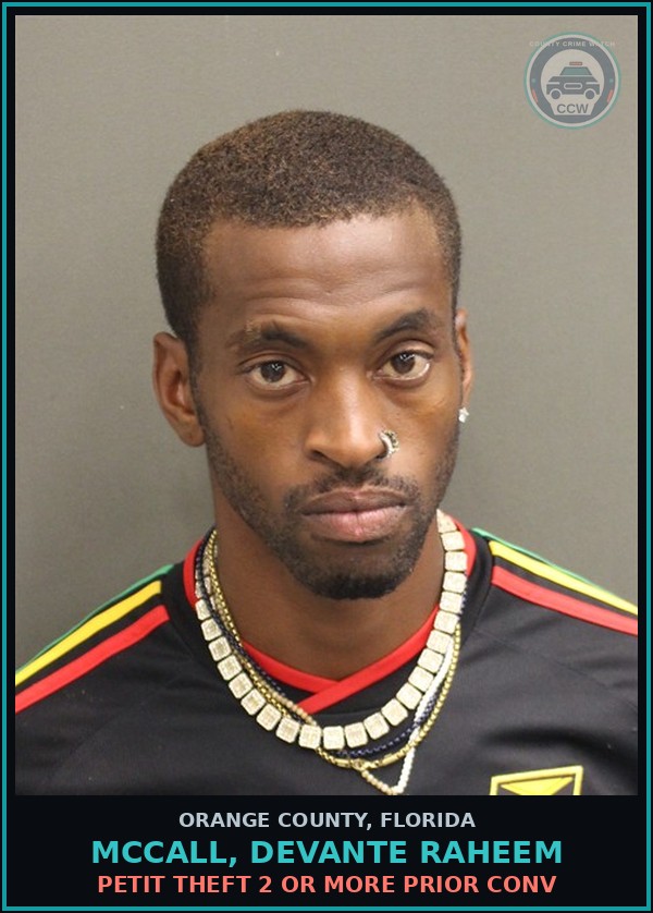Booking mugshot of MCCALL, DEVANTE RAHEEM in Orange County