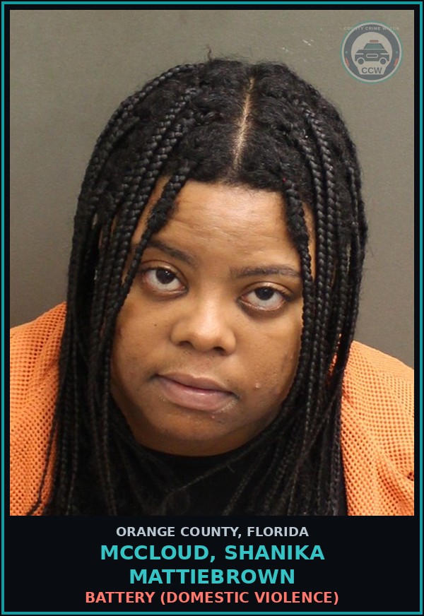 Booking mugshot of MCCLOUD, SHANIKA MATTIEBROWN in Orange County