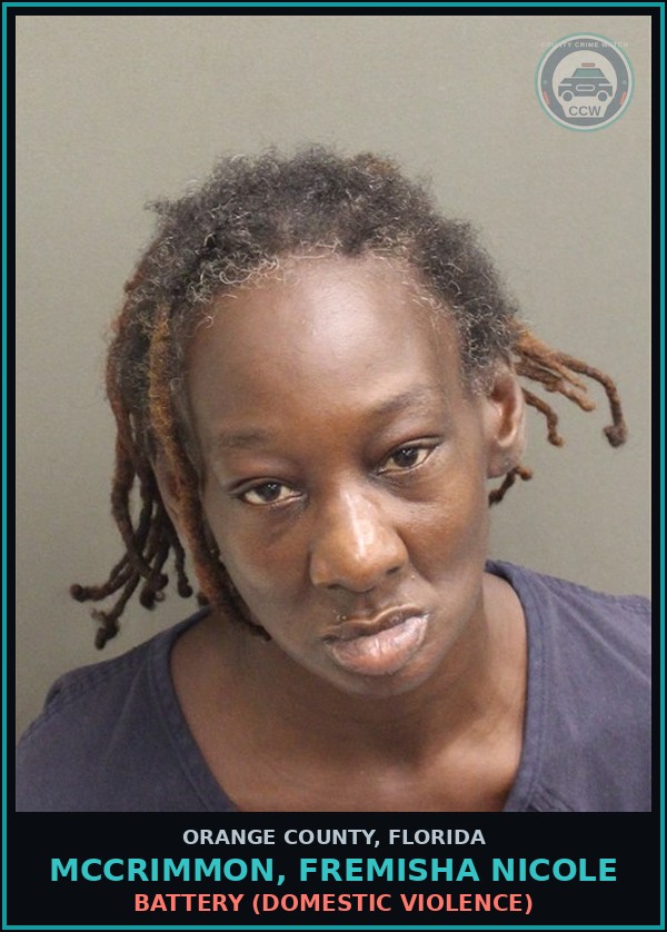 Booking mugshot of MCCRIMMON, FREMISHA NICOLE in Orange County
