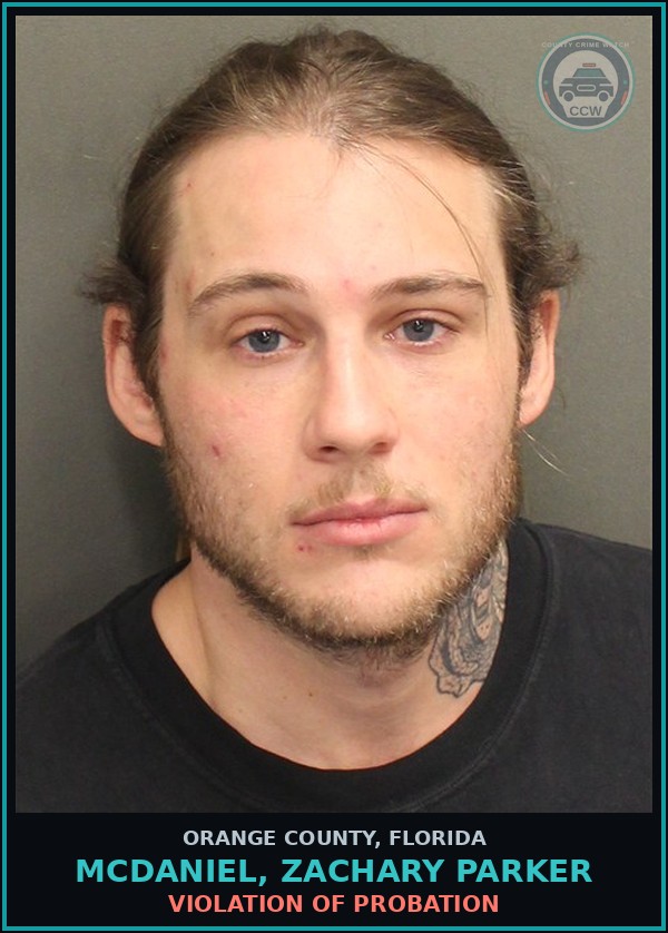 Booking mugshot of MCDANIEL, ZACHARY PARKER in Orange County