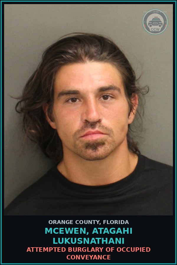 Booking mugshot of MCEWEN, ATAGAHI LUKUSNATHANI in Orange County