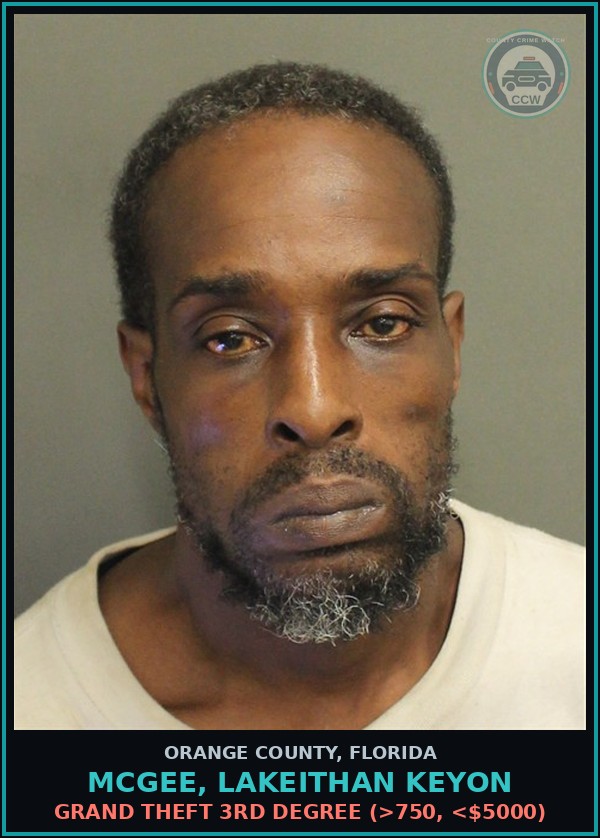Booking mugshot of MCGEE, LAKEITHAN KEYON in Orange County
