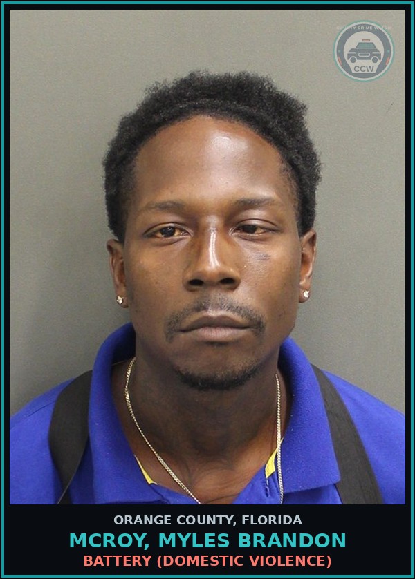 Booking mugshot of MCROY, MYLES BRANDON in Orange County