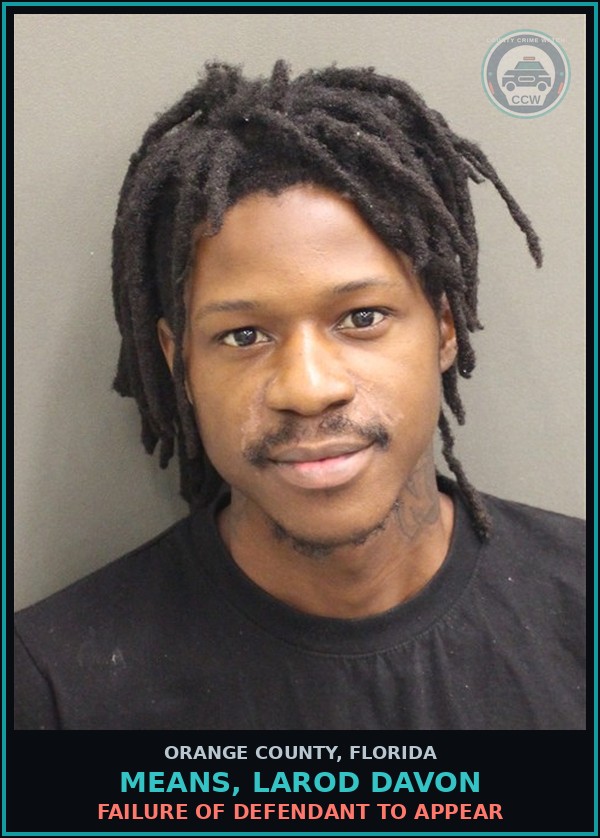 Booking mugshot of MEANS, LAROD DAVON in Orange County