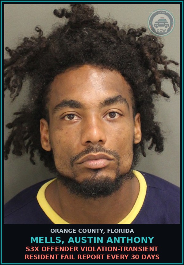 Booking mugshot of MELLS, AUSTIN ANTHONY in Orange County
