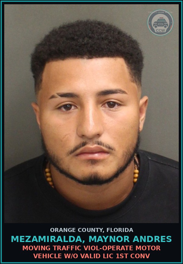 Booking mugshot of MEZAMIRALDA, MAYNOR ANDRES in Orange County