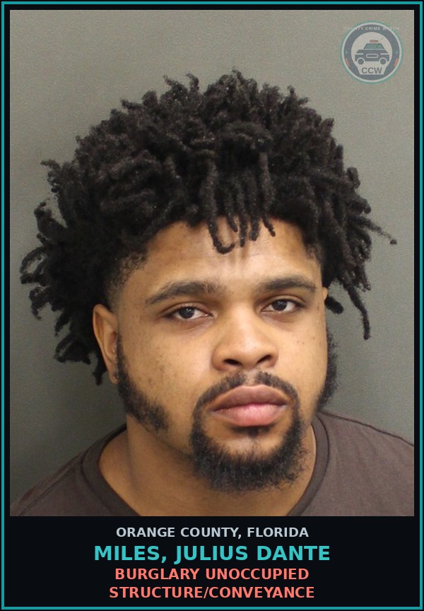 Booking mugshot of MILES, JULIUS DANTE in Orange County