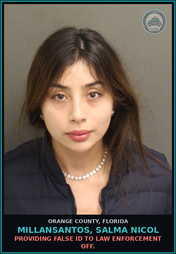 Booking mugshot of MILLANSANTOS, SALMA NICOL in Orange County