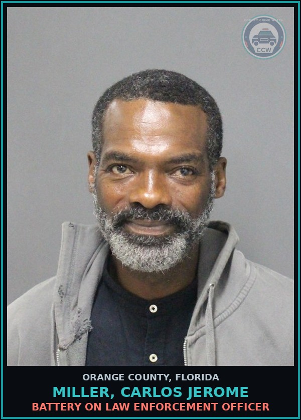 Booking mugshot of MILLER, CARLOS JEROME in Orange County