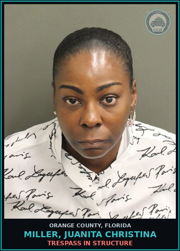 Booking mugshot of MILLER, JUANITA CHRISTINA in Orange County