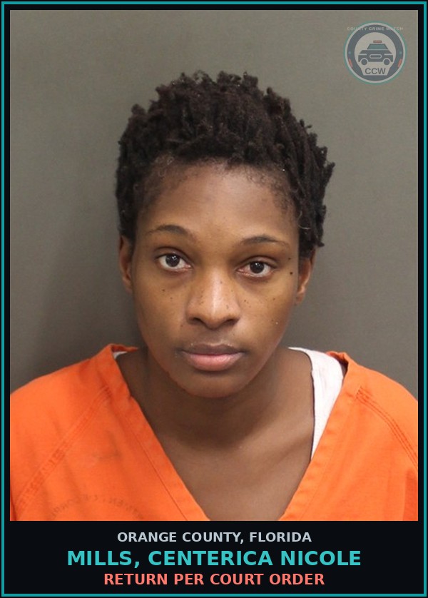 Booking mugshot of MILLS, CENTERICA NICOLE in Orange County