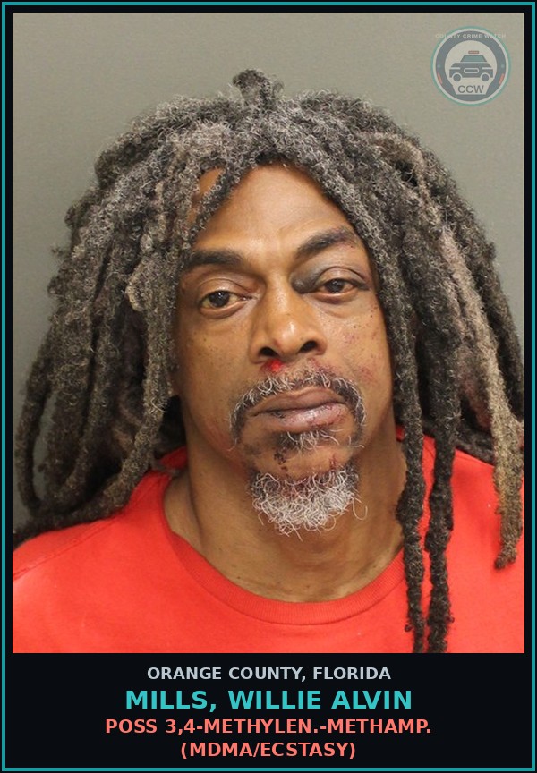 Booking mugshot of MILLS, WILLIE ALVIN in Orange County