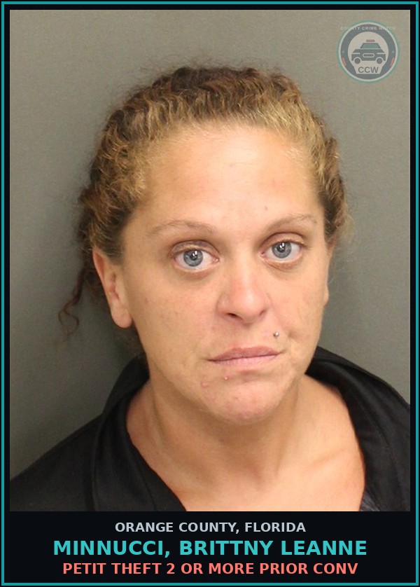 Booking mugshot of MINNUCCI, BRITTNY LEANNE in Orange County