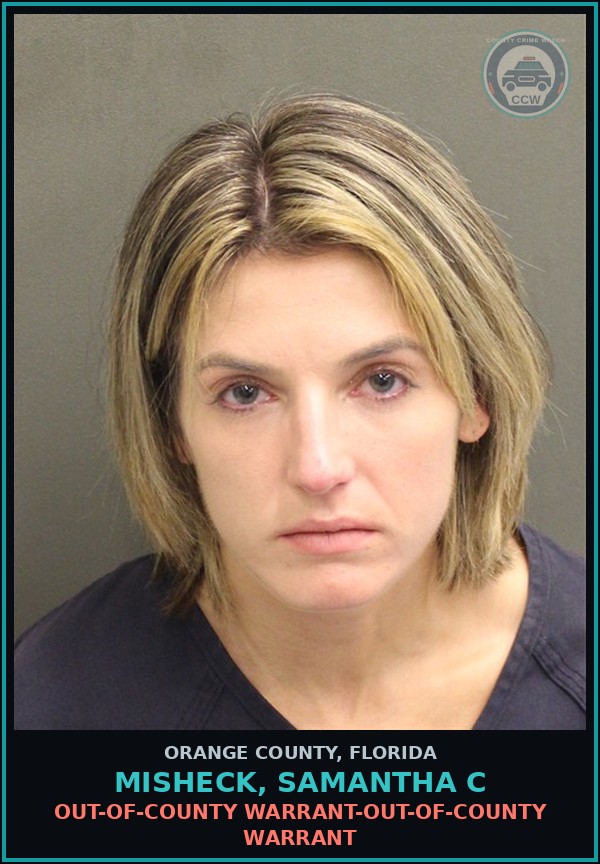 Booking mugshot of MISHECK, SAMANTHA C in Orange County