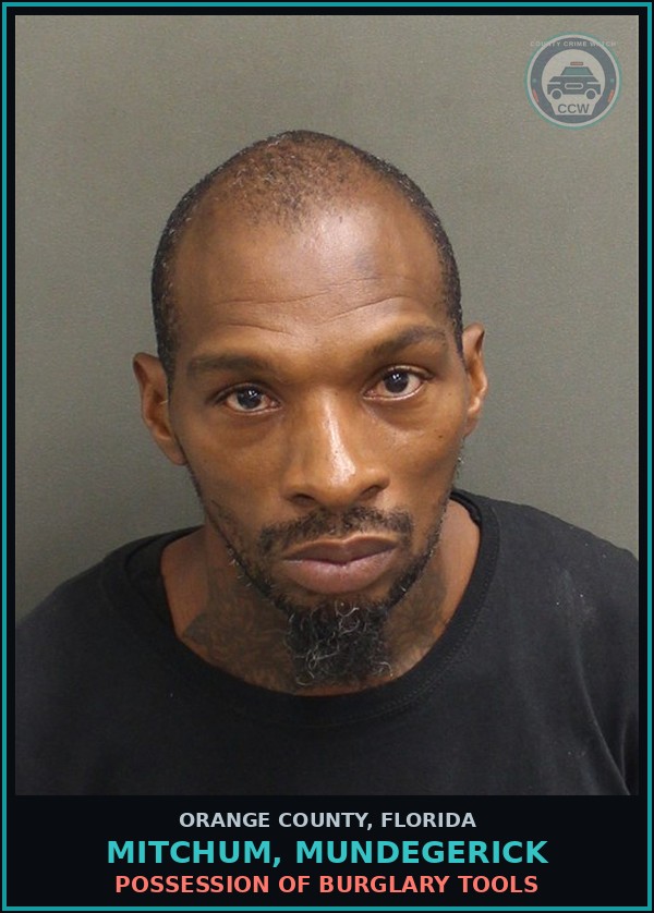 Booking mugshot of MITCHUM, MUNDEGERICK in Orange County