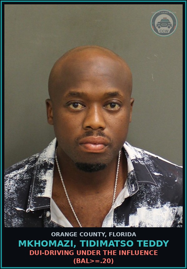 Booking mugshot of MKHOMAZI, TIDIMATSO TEDDY in Orange County