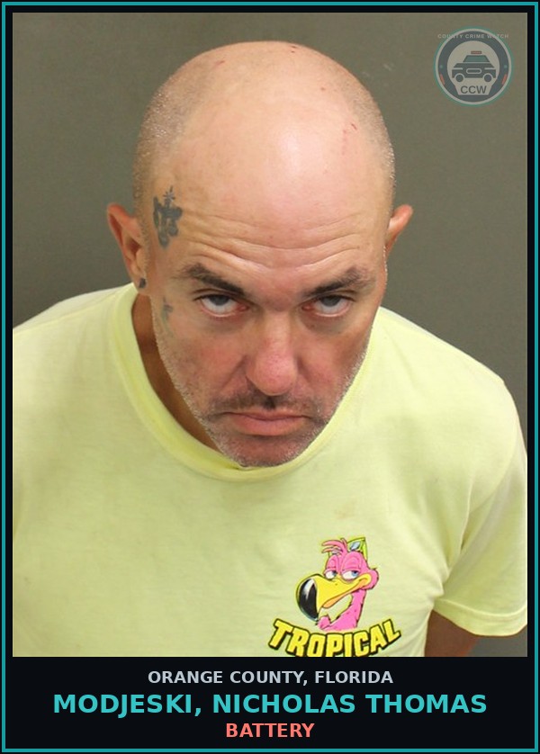 Booking mugshot of MODJESKI, NICHOLAS THOMAS in Orange County