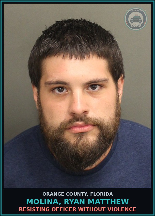 Booking mugshot of MOLINA, RYAN MATTHEW in Orange County