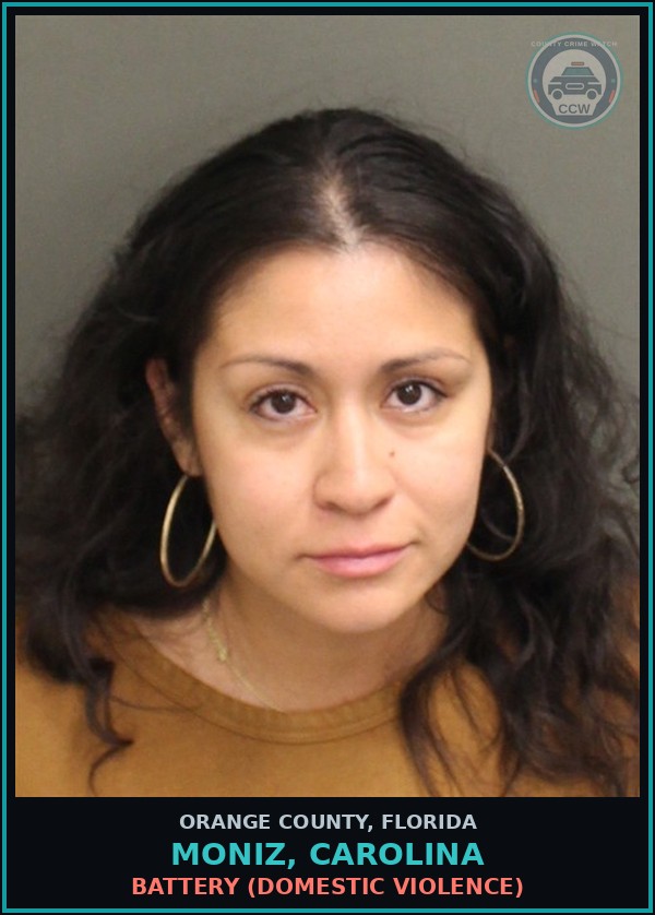Booking mugshot of MONIZ, CAROLINA in Orange County