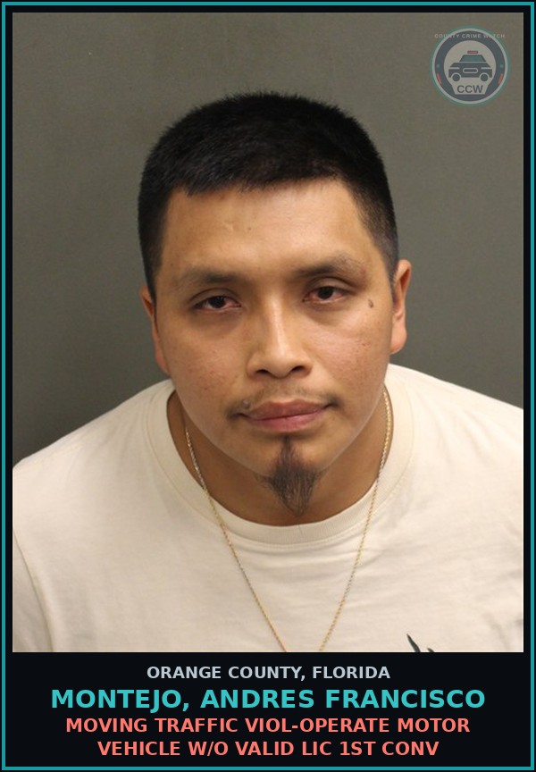 Booking mugshot of MONTEJO, ANDRES FRANCISCO in Orange County