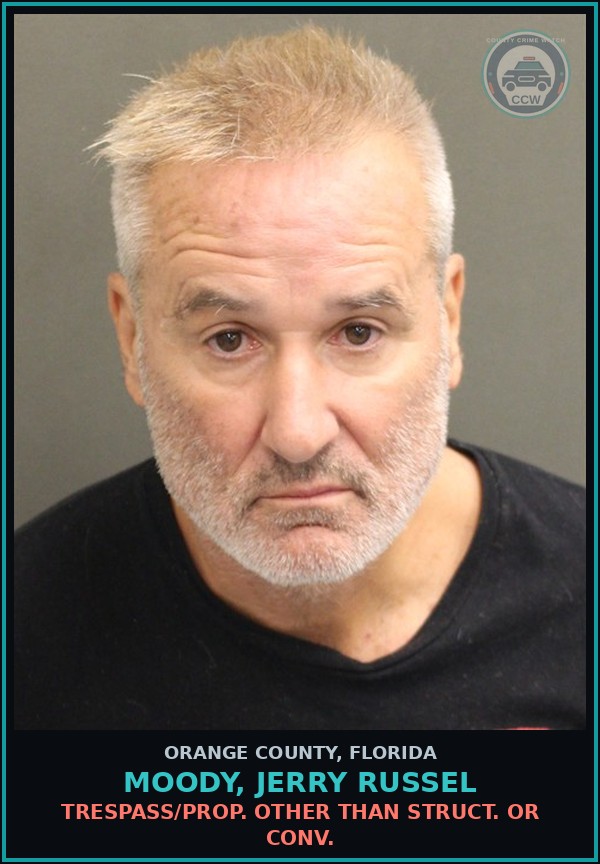 Booking mugshot of MOODY, JERRY RUSSEL in Orange County
