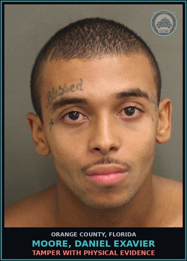 Booking mugshot of MOORE, DANIEL EXAVIER in Orange County
