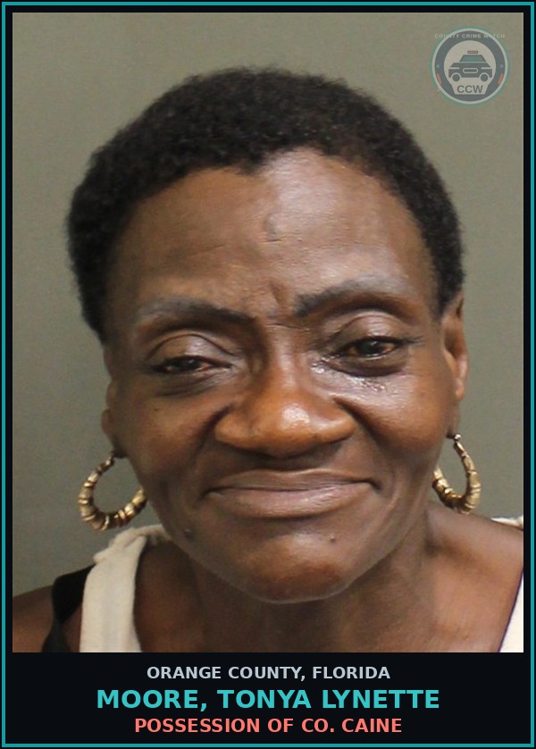 Booking mugshot of MOORE, TONYA LYNETTE in Orange County
