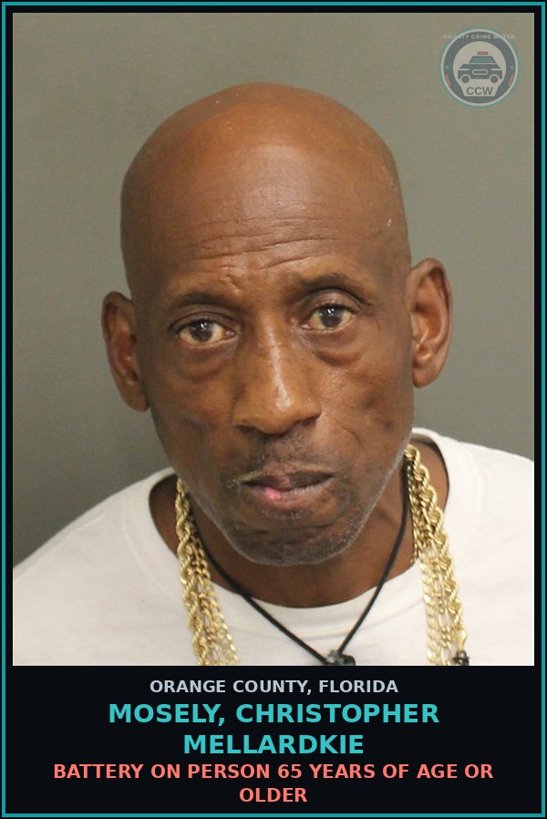 Booking mugshot of MOSELY, CHRISTOPHER MELLARDKIE in Orange County
