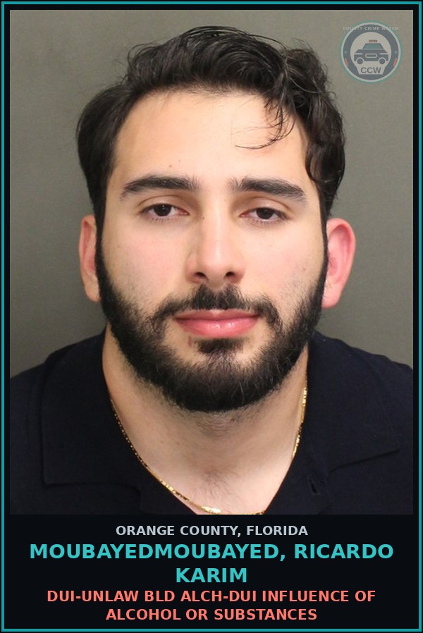 Booking mugshot of MOUBAYEDMOUBAYED, RICARDO KARIM in Orange County