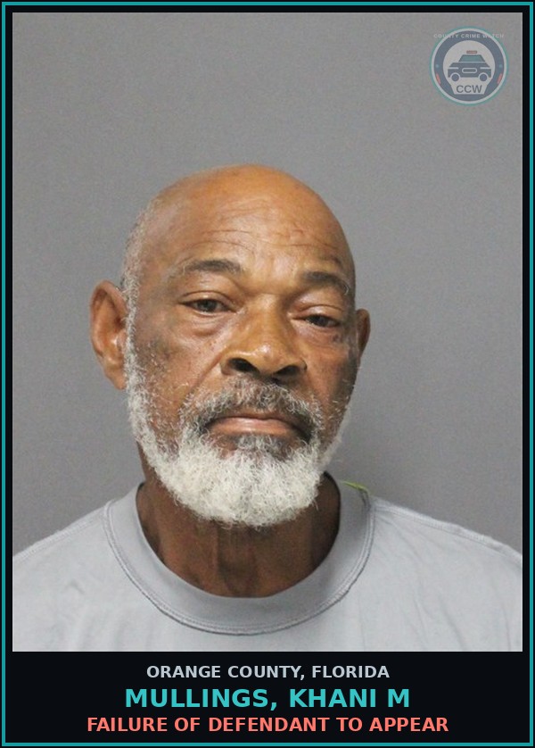 Booking mugshot of MULLINGS, KHANI M in Orange County