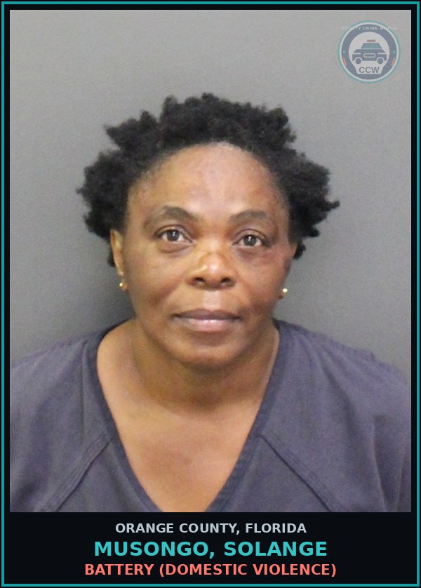 Booking mugshot of MUSONGO, SOLANGE in Orange County