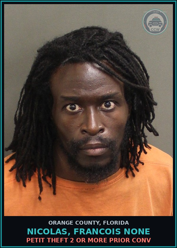 Booking mugshot of NICOLAS, FRANCOIS NONE in Orange County
