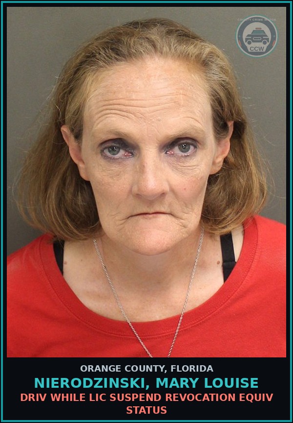 Booking mugshot of NIERODZINSKI, MARY LOUISE in Orange County